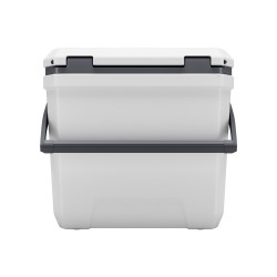 Kylmälaatikko 36 l PE ja PP harmaanvalkoinen kannettava ulkoiluun