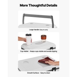 Kylmälaatikko 36 l PE ja PP harmaanvalkoinen kannettava ulkoiluun