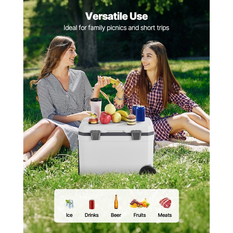 Kylmälaukku 43 litraa kovarunkoinen siirrettävä pyörillä ja sivuvetokahvalla 60 tunnin eristys