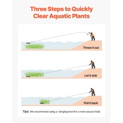 Rautainen vesikasviharava 9 m nailonköydellä 215 mm piikeillä verkkopussilla