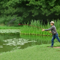 Rautainen vesikasviharava 9 m nailonköydellä 215 mm piikeillä verkkopussilla