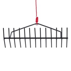 Rautainen vesikasviharava 9 m nailonköydellä 215 mm piikeillä verkkopussilla