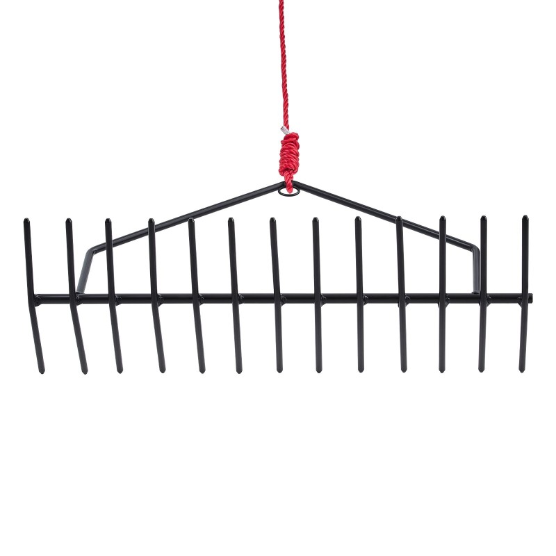 Rautainen vesikasviharava 9 m nailonköydellä 215 mm piikeillä verkkopussilla