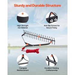 Rautainen köysimallinen vesikasvihara 9 metrin köydellä ja keräyspussilla
