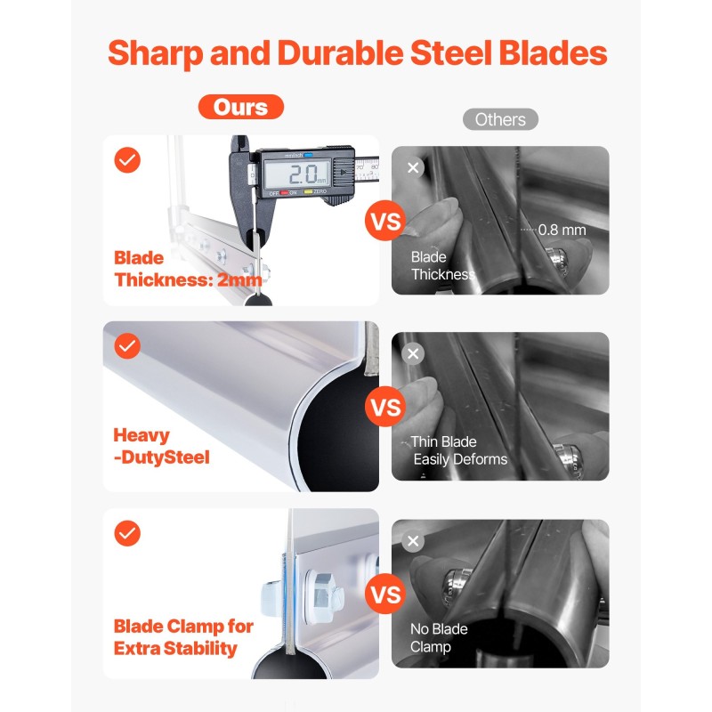Järviruohonleikkuri ja harava ruostumaton teräsvarsi karkaistut terät 508–939 mm 9 m köysi