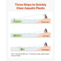 Järviruohonleikkuri ja harava ruostumatonta terästä säädettävä 920–1219 mm nailonköysi 9 m