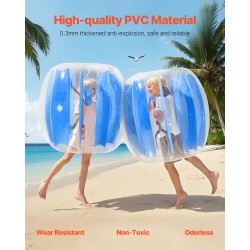 Täytettävät törmäilypallot PVC 950x950x900 mm 2 kpl siniraidalliset ulkopeleihin