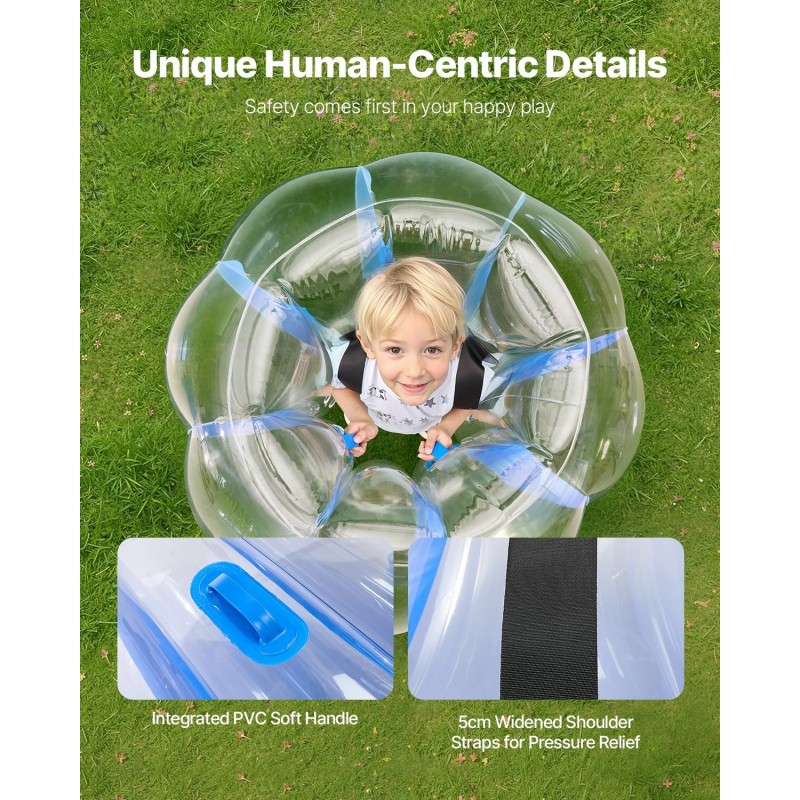 Täytettävät törmäilypallot PVC 950x950x900 mm 2 kpl siniraidalliset ulkopeleihin