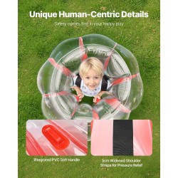 Ilmatäytettävät PVC-törmäyspallot 0,9 m 2 kpl punaraitaiset ulkoleikkeihin