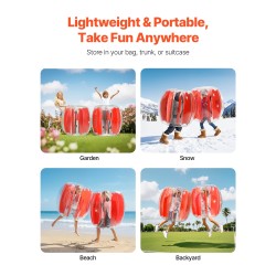 Ilmatäytettävät PVC-törmäyspallot 0,9 m 2 kpl punaraitaiset ulkoleikkeihin