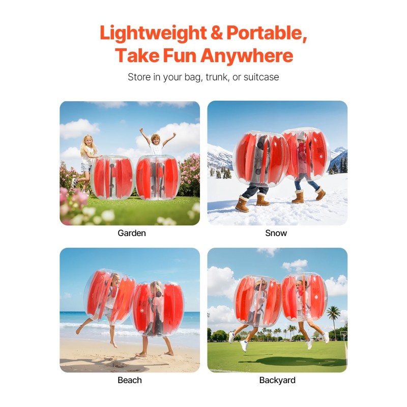 Ilmatäytettävät PVC-törmäyspallot 0,9 m 2 kpl punaraitaiset ulkoleikkeihin