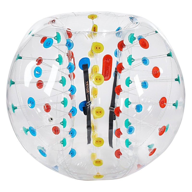 Ilmatäytteinen kehopallo 1,5 m 0,8 mm PVC-muovia kahvoilla olkahihnoilla ulkoleikkeihin