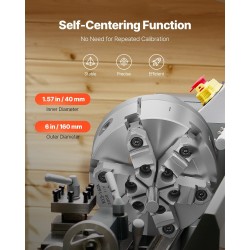 Sorvin istukka 6-leukainen valurautainen 160 mm itsestään keskittävä puu ja metallisorville