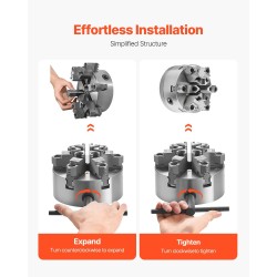 Sorvin istukka 6-leukainen valurautainen 160 mm itsestään keskittävä puu ja metallisorville