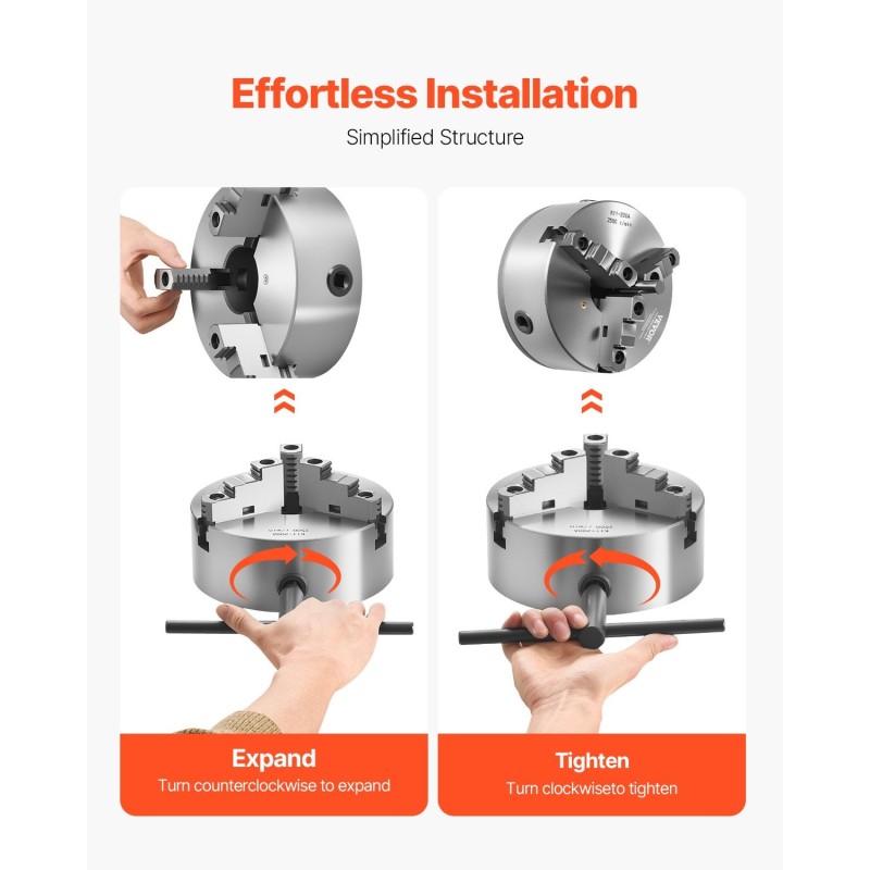 3-leukainen itseitsentyyttävä sorvinistukka HT300 200 mm sisäleuoilla 4–200 mm