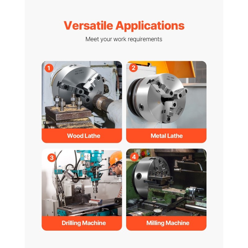3-leukainen itseitsentyyttävä sorvinistukka HT300 200 mm sisäleuoilla 4–200 mm