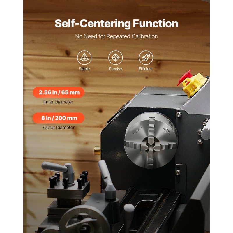 4-leukainen sorvin istukka valurauta 200 mm kierrelaippa sisäleuka askelleuka