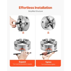 4-leukainen sorvin istukka valurauta 200 mm kierrelaippa sisäleuka askelleuka