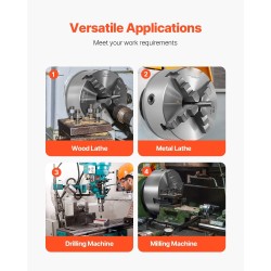 4-leukainen sorvin istukka valurauta 200 mm kierrelaippa sisäleuka askelleuka