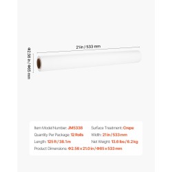 Tutkimuspöydän suojapaperi 21 tuumaa kreppipinta kertakäyttöinen 12 rullaa