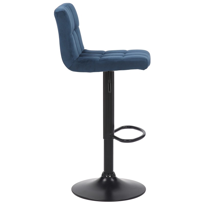 Moderni säädettävä samettinen baarijakkara selkänojalla ja jalkatuella