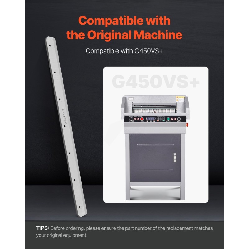 Paperileikkurin varaterä pikaterästä sähkökäyttöiseen G450VS+-malliin 503 x 43 x 6 mm