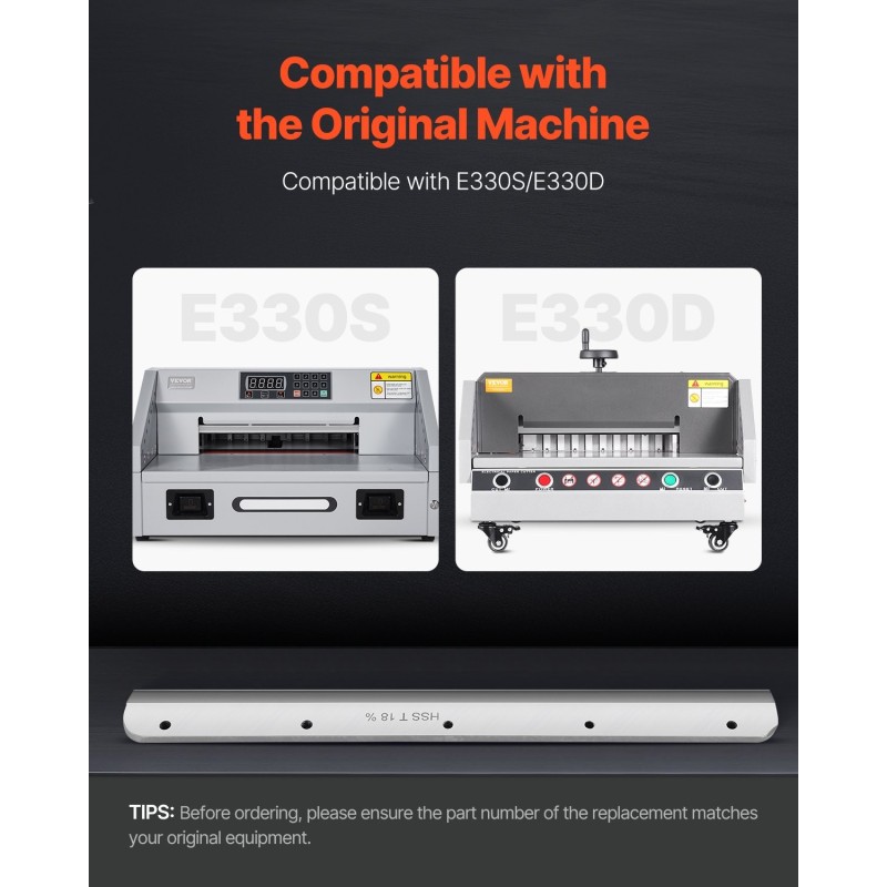 Varaterä sähköiseen paperileikkuriin työkaluteräksestä 585 x 44 x 6 mm E330D E330S