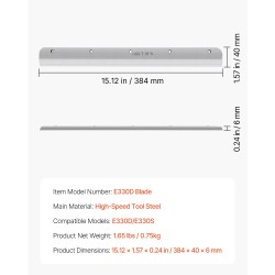Varaterä sähköiseen paperileikkuriin työkaluteräksestä 585 x 44 x 6 mm E330D E330S