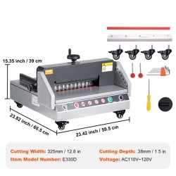 Pöytämallinen sähköinen paperileikkuri 330 mm leikkuuleveys 40 mm leikkuusyvyys infrapunaturva