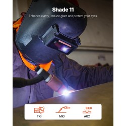 Automaattisesti tummuva hitsauslasi tummuusaste 11 kultapinnoitettu katseluikkuna 108 x 51 mm