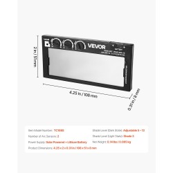 Automaattisesti tummuva kultapinnoitettu hitsauslinssi luonnollinen värintoisto 108 x 51 mm 5–13