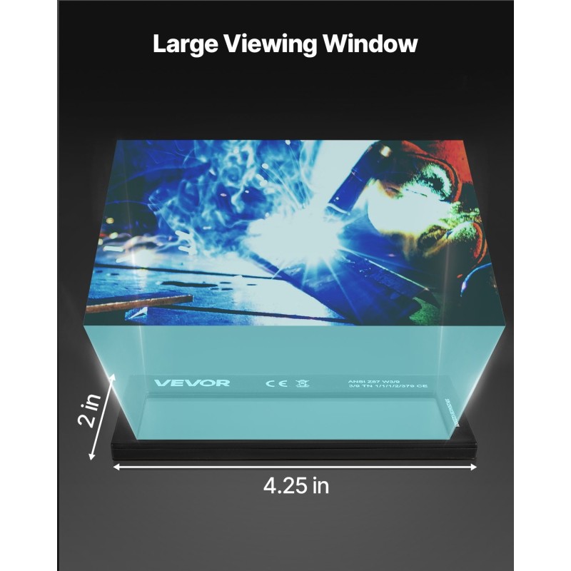 Automaattisesti tummuva hitsauslinssi tummuusaste 9 108 x 51 mm luonnollinen värintoisto