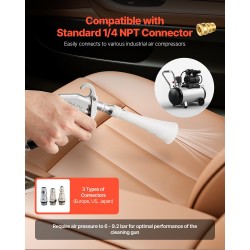 Paineilmatoiminen korkeapainepuhdistuspistooli autoille 6–9,2 bar 360 asteen pyörivä kaksisuuttiminen 1/4 NPT-liitäntä