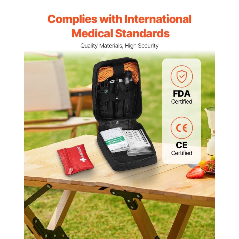 Ensiapulaukku 600D nailon 250 tarviketta 72 tunnin selviytymispakkaus retkeilyyn