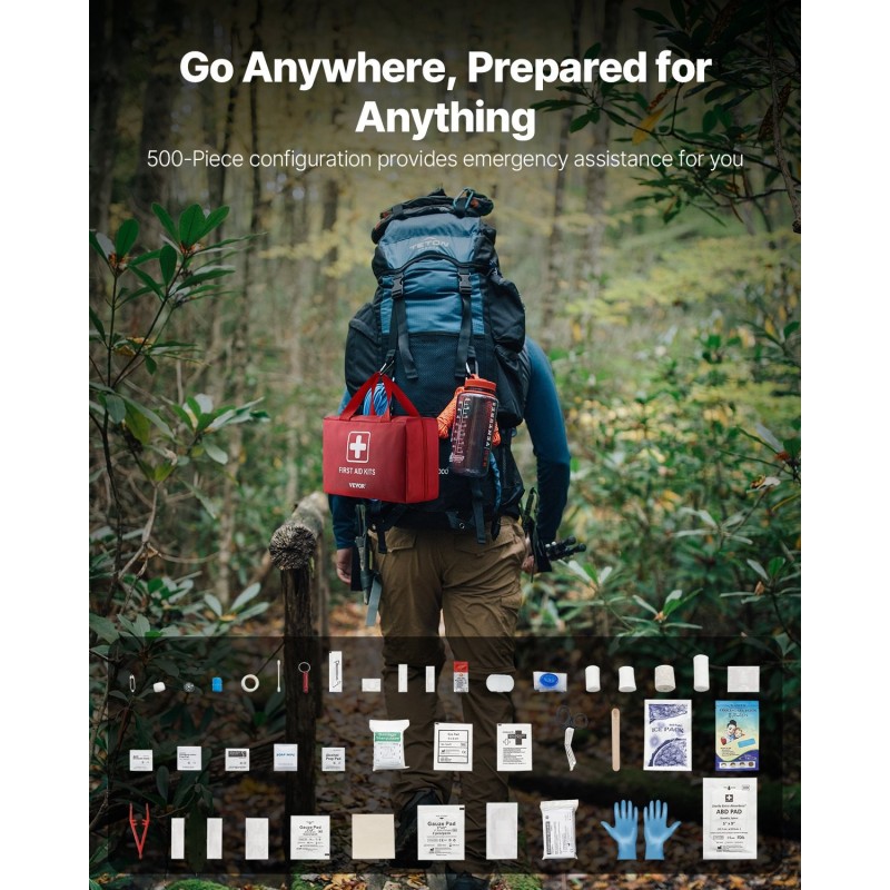 Ensiapulaukku 600D nailon 500 ensiaputarviketta kotiin autoon retkeilyyn