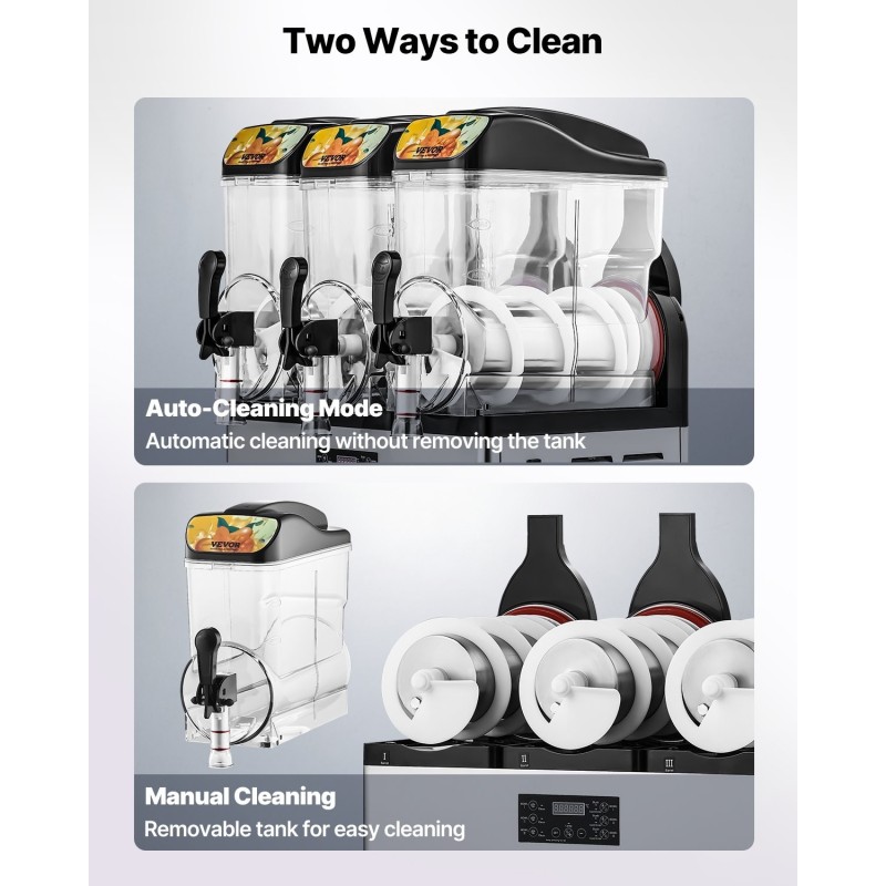 Jääjuomakone ruostumatonta terästä kolmella 15 litran säiliöllä ammattikäyttöön