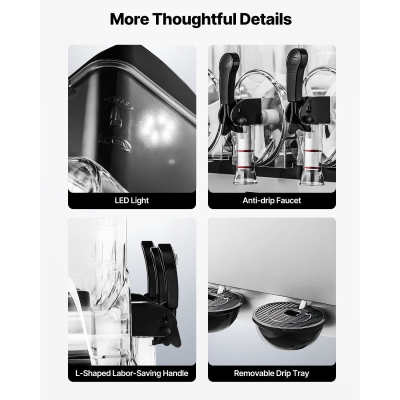 Jääjuomakone ruostumatonta terästä kolmella 15 litran säiliöllä ammattikäyttöön