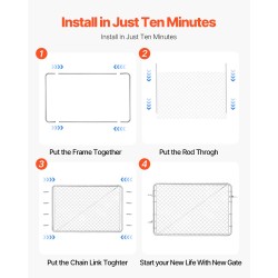 Ketjuaitaportti sinkitty teräs säädettävä leveys 67–183 cm puutarha piha maatila