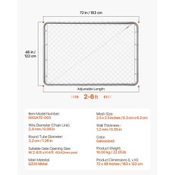 Ketjuaitaportti sinkitty teräs säädettävä leveys 67–183 cm puutarha piha maatila