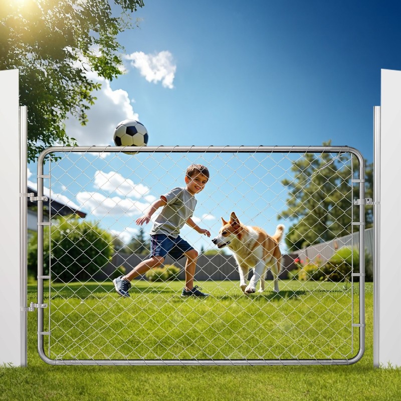 Ketjuaitaportti sinkitty teräs säädettävä leveys 67–183 cm puutarha piha maatila