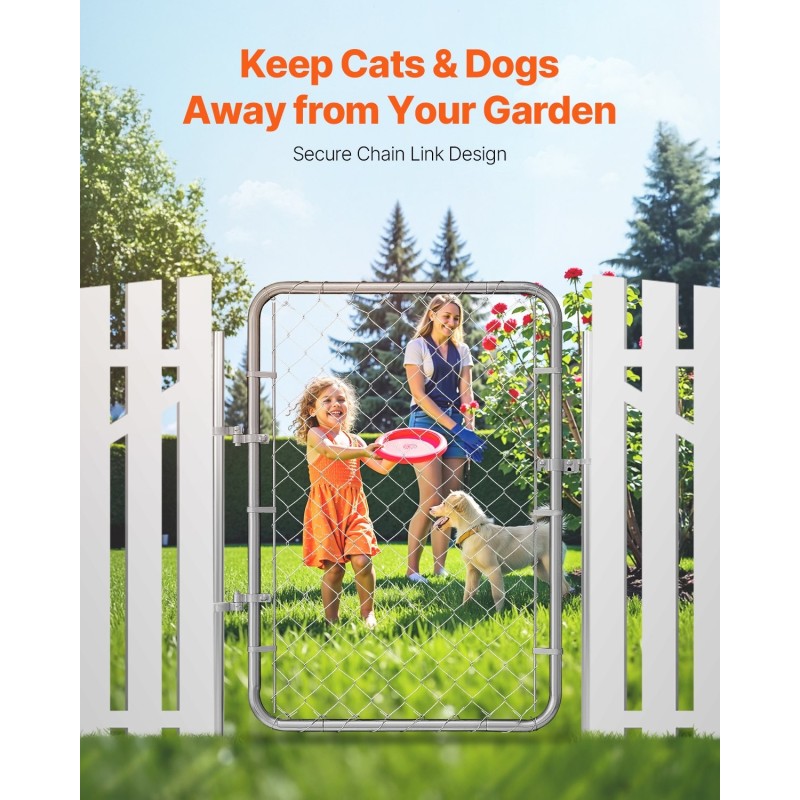 Ketjuaidan porttipaneeli galvanoitu Q235-metalli säädettävä leveys 61–183 cm korkeus 117 cm