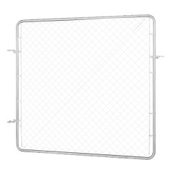 Ketjusilmäpihaportti galvanoitu teräs 183 x 178 cm tolpat eivät sisälly