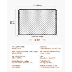 Ketjulankaportti galvanoitu teräs musta PVC-pinnoite säädettävä 183 cm puutarha