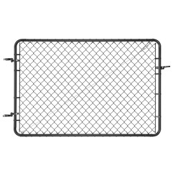 Ketjulankaportti galvanoitu teräs musta PVC-pinnoite säädettävä 183 cm puutarha