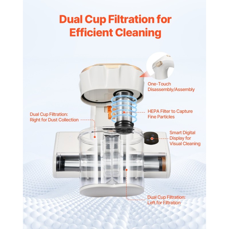 Patjapölynimuri 550W 18 kPa HEPA 650 ml lämmin ilma tuoksutoiminto