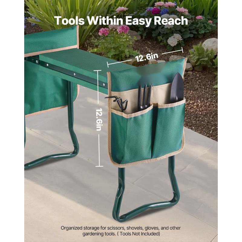 Taitettava puutarhajakkara ja polvituoli A3-teräsrunko EVA-tyynyllä