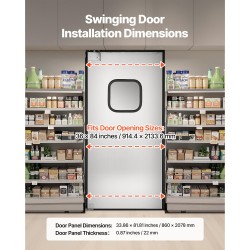 Yksilehtinen kääntöovi 304 ruostumattomasta teräksestä 91,4 x 213,4 cm alumiinikenno