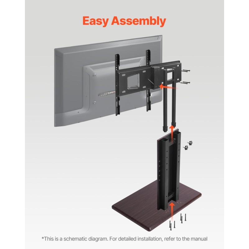 Manuaalinen lattiateline teräsrunkoinen korkeussäädettävä 32–70 tuuman televisioille pyörillä