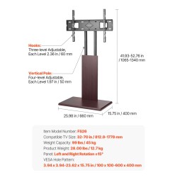 Manuaalinen lattiateline teräsrunkoinen korkeussäädettävä 32–70 tuuman televisioille pyörillä