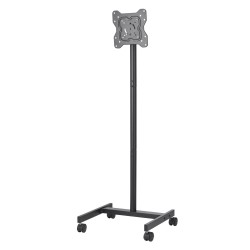 Lattialla seisova manuaalinen teräsrunkoinen televisioteline pyörillä 17–55 tuuman 20 kg kantavuus